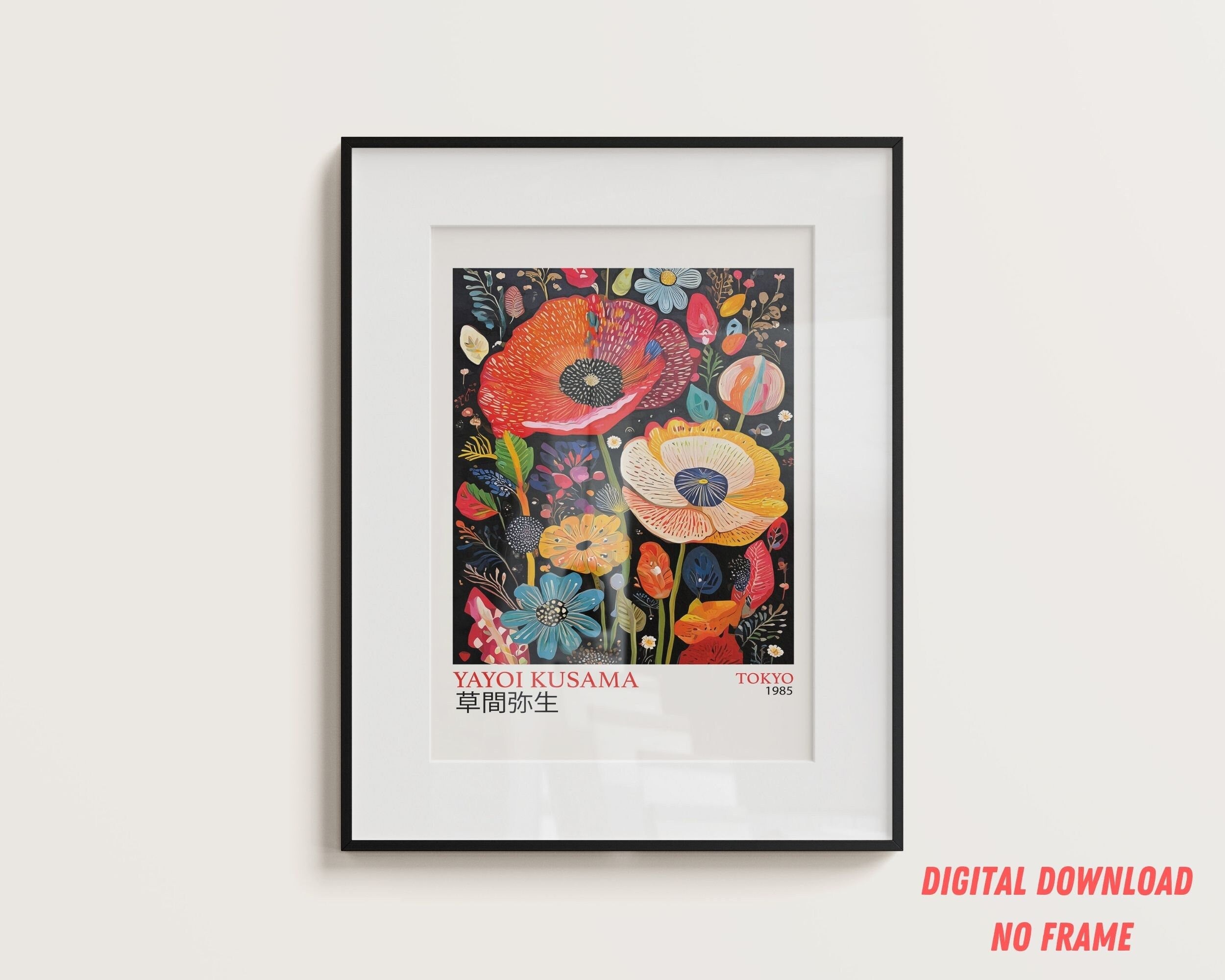Kusama Floral Art Print: Japanese Artist Inspiration (Instant Download)