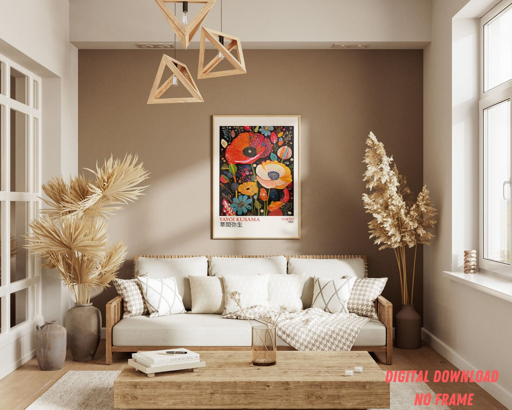 Kusama Floral Art Print: Japanese Artist Inspiration (Instant Download)