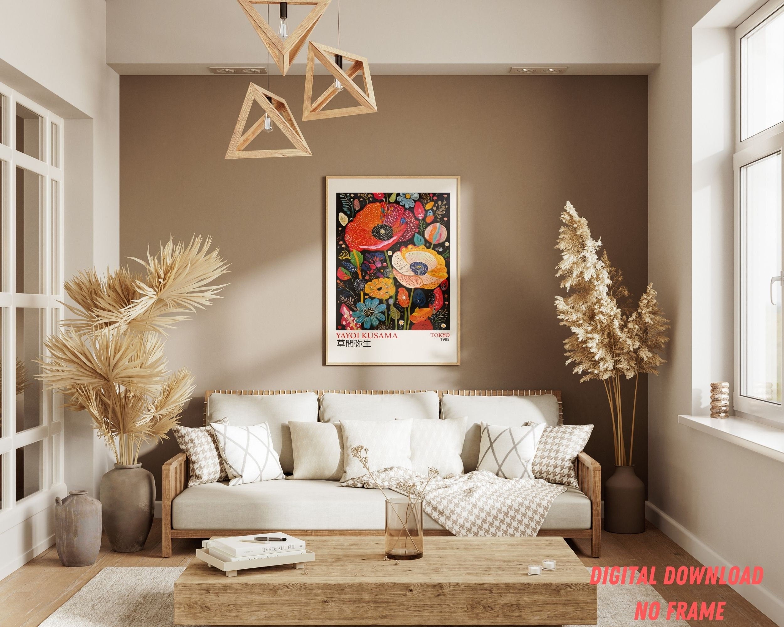 Kusama Floral Art Print: Japanese Artist Inspiration (Instant Download)