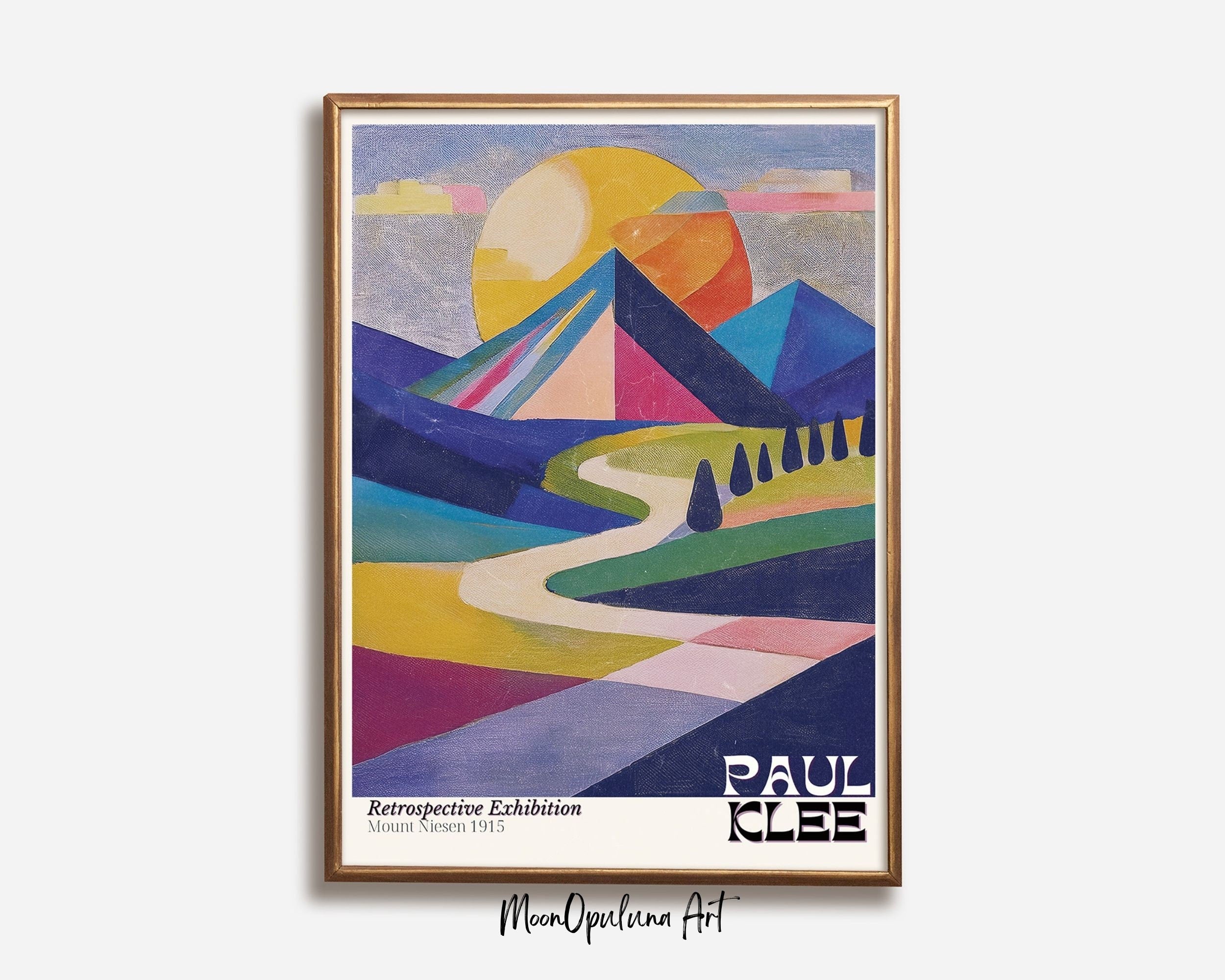 Klee Inspired Abstract Art | Modern Mountain Landscape Poster (Digital Download)