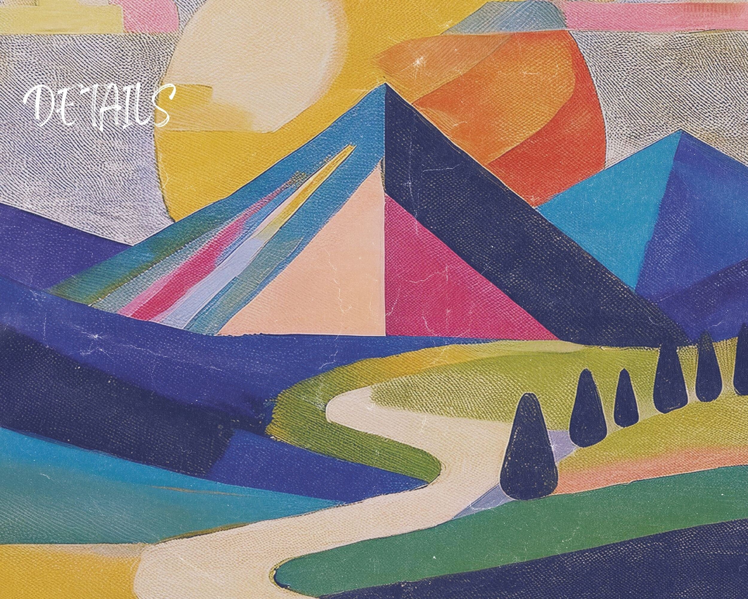 Klee Inspired Abstract Art | Modern Mountain Landscape Poster (Digital Download)