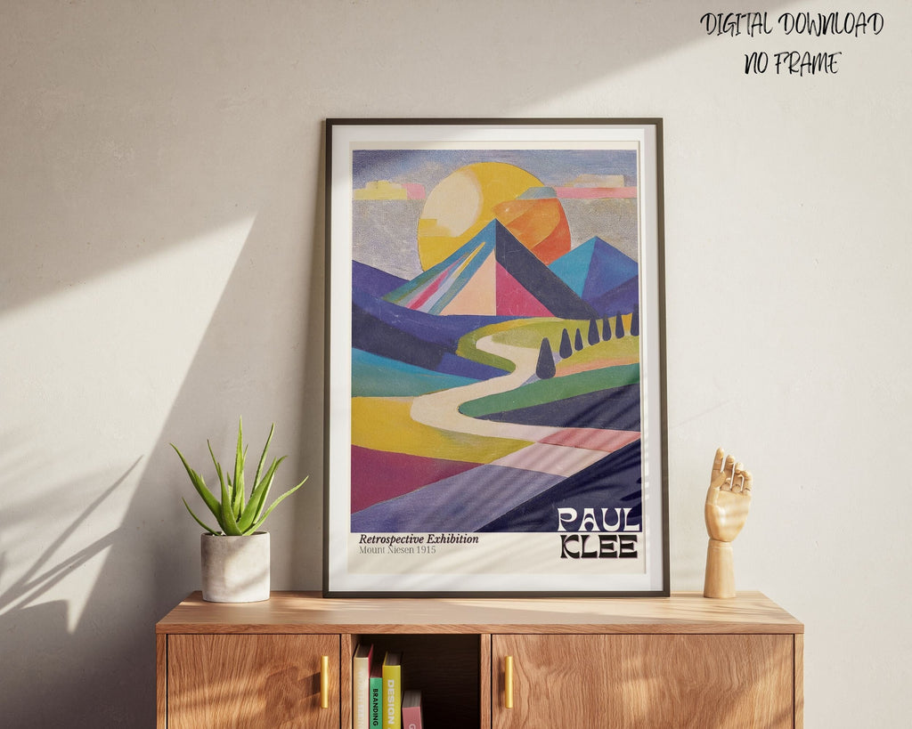 Klee Inspired Abstract Art | Modern Mountain Landscape Poster (Digital Download)