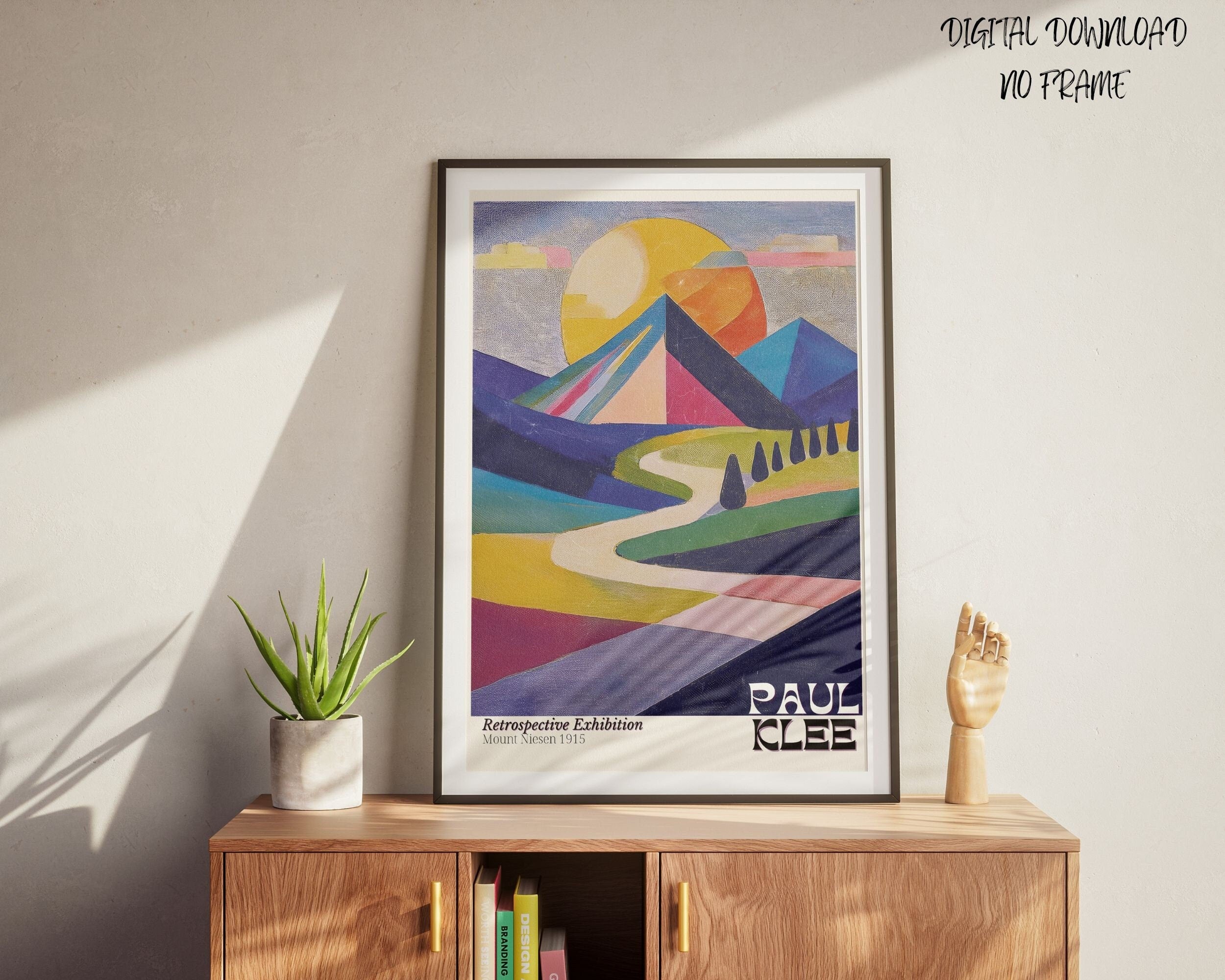 Klee Inspired Abstract Art | Modern Mountain Landscape Poster (Digital Download)