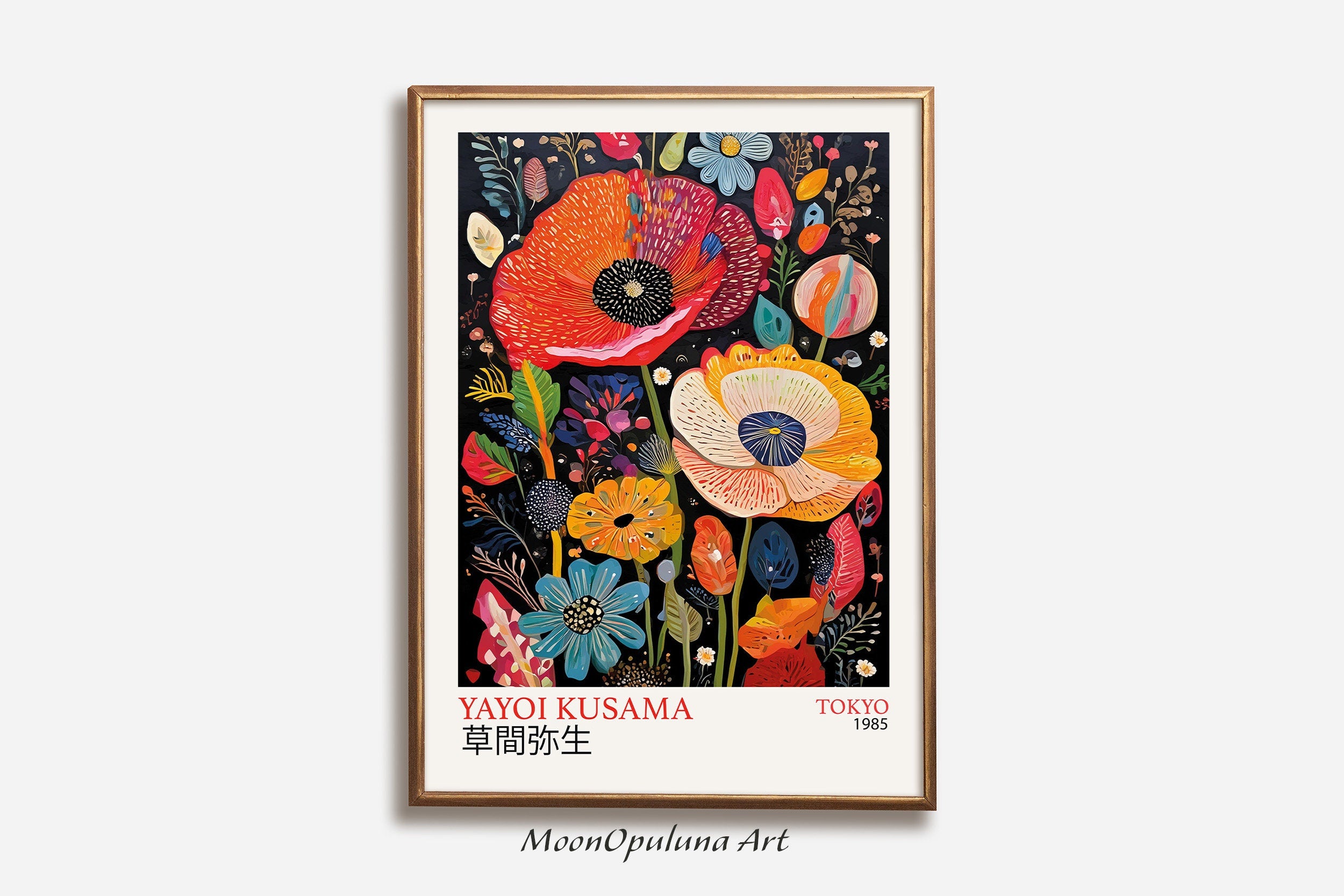 Kusama Floral Art Print: Japanese Artist Inspiration (Instant Download)