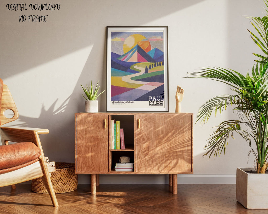 Klee Inspired Abstract Art | Modern Mountain Landscape Poster (Digital Download)