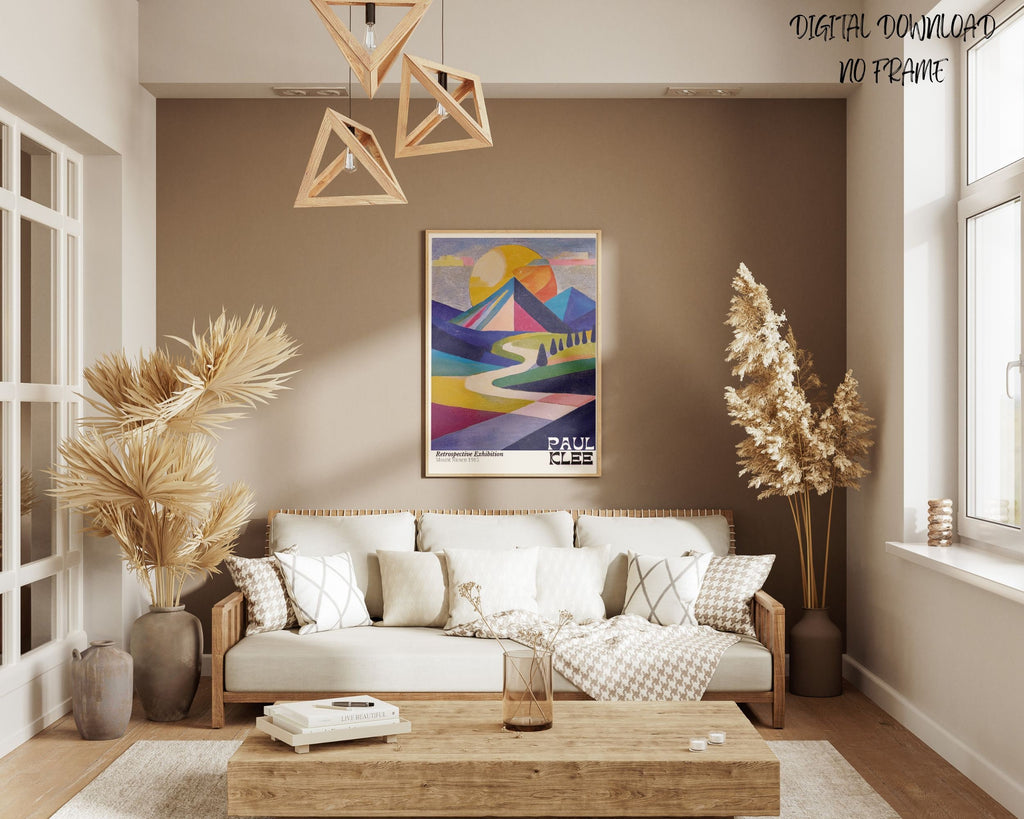 Klee Inspired Abstract Art | Modern Mountain Landscape Poster (Digital Download)