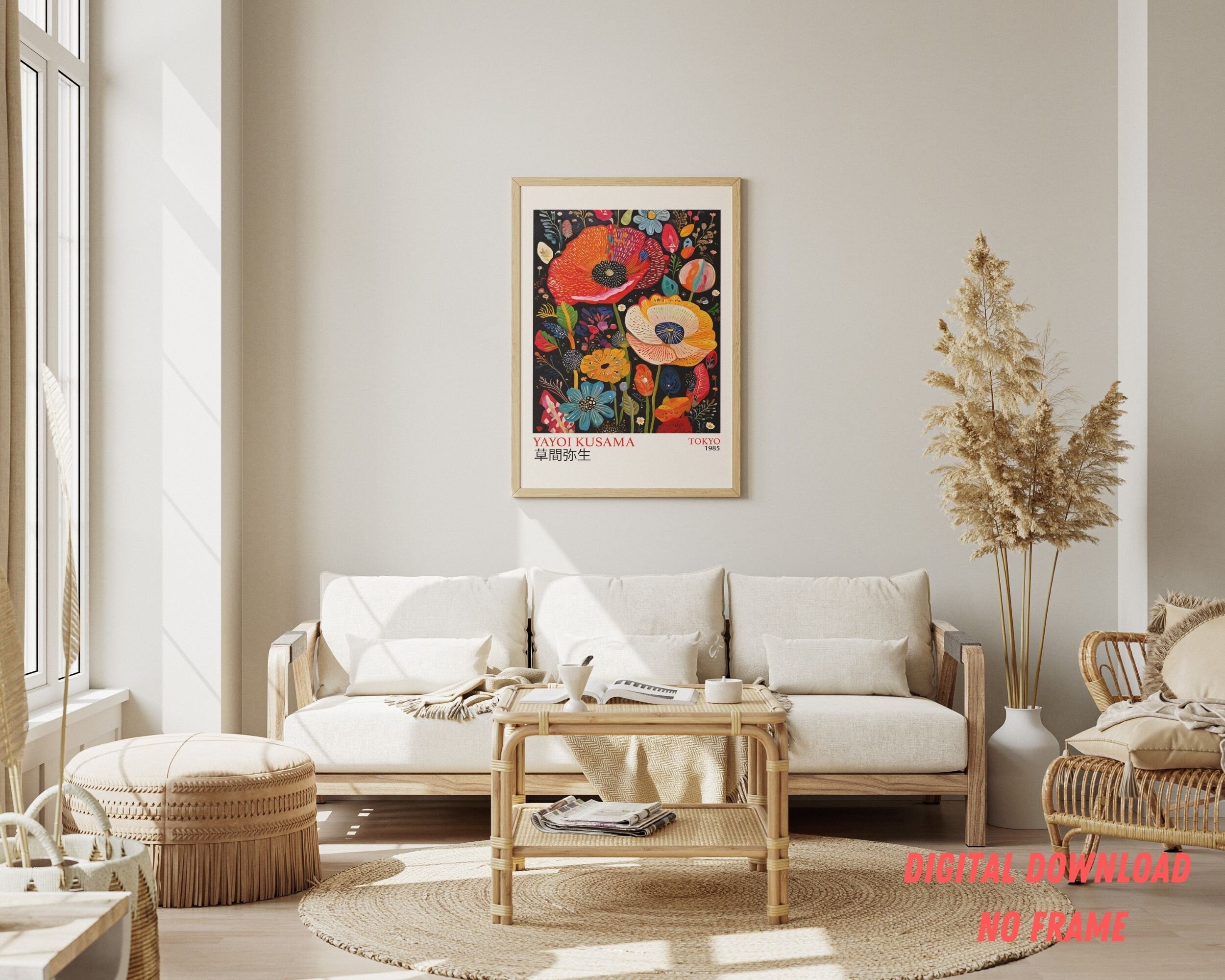 Kusama Floral Art Print: Japanese Artist Inspiration (Instant Download)