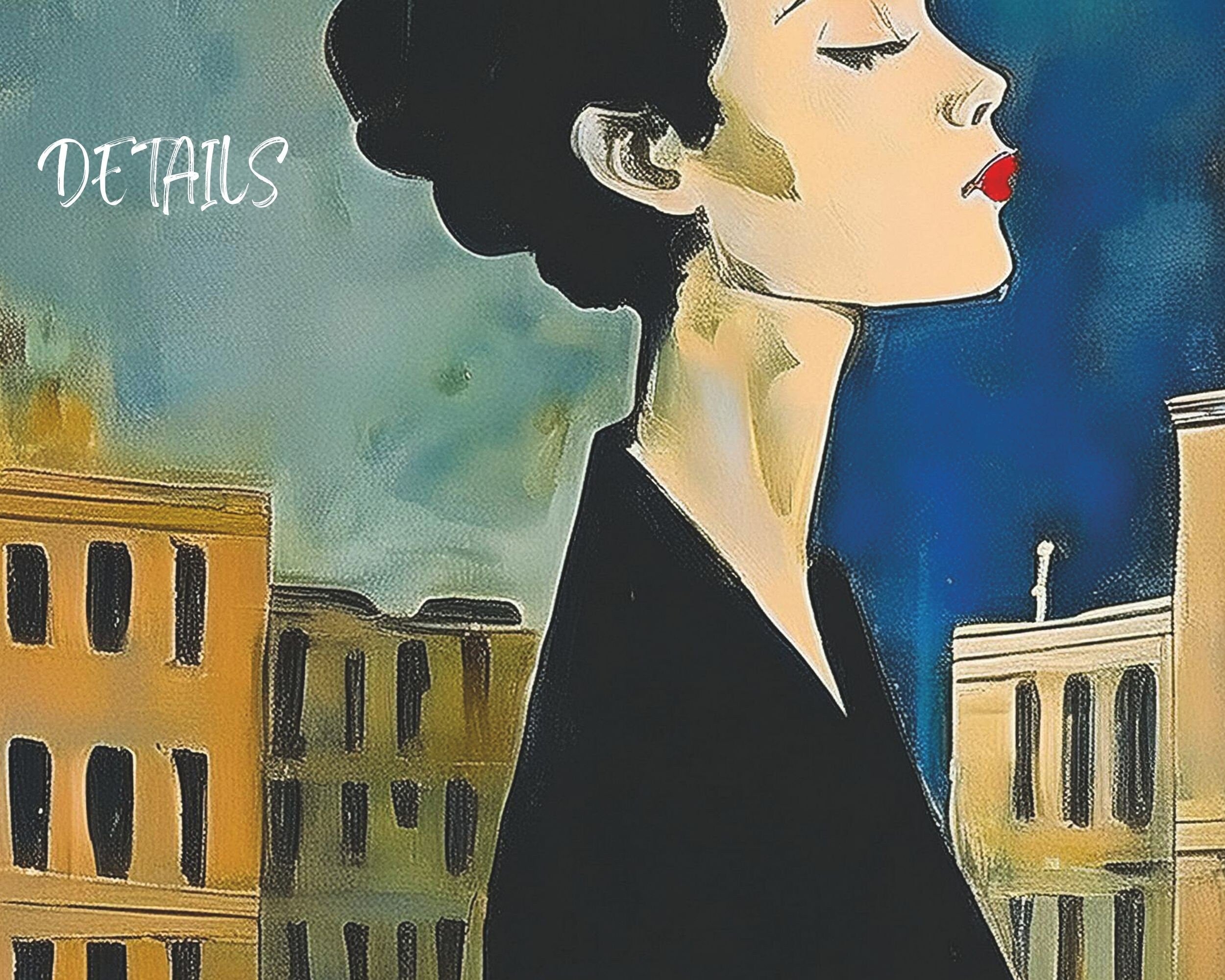 Vintage Woman Portrait Art Print: Antique Oil Painting Replica (Digital Download)