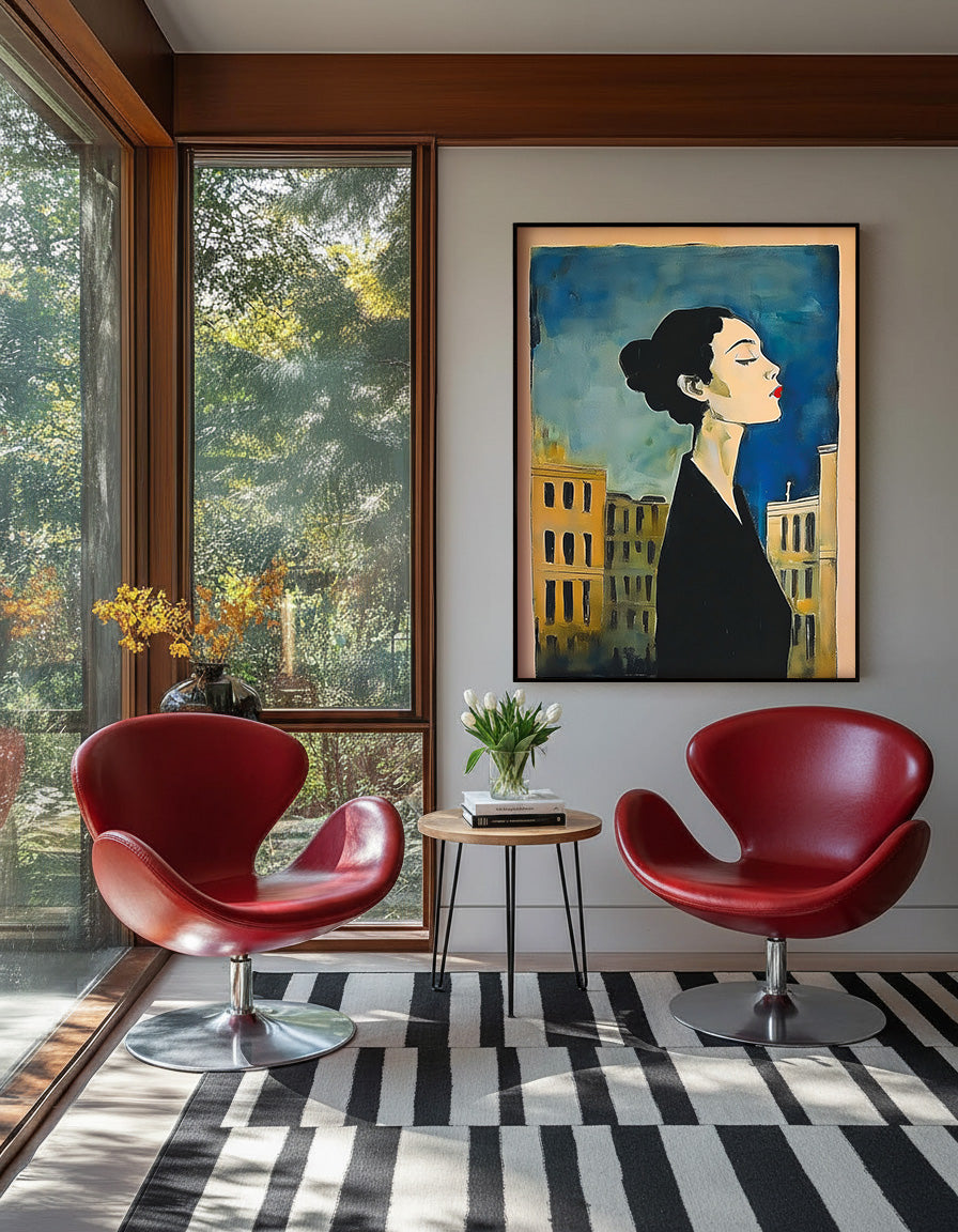 Vintage Woman Portrait Art Print: Antique Oil Painting Replica (Digital Download)