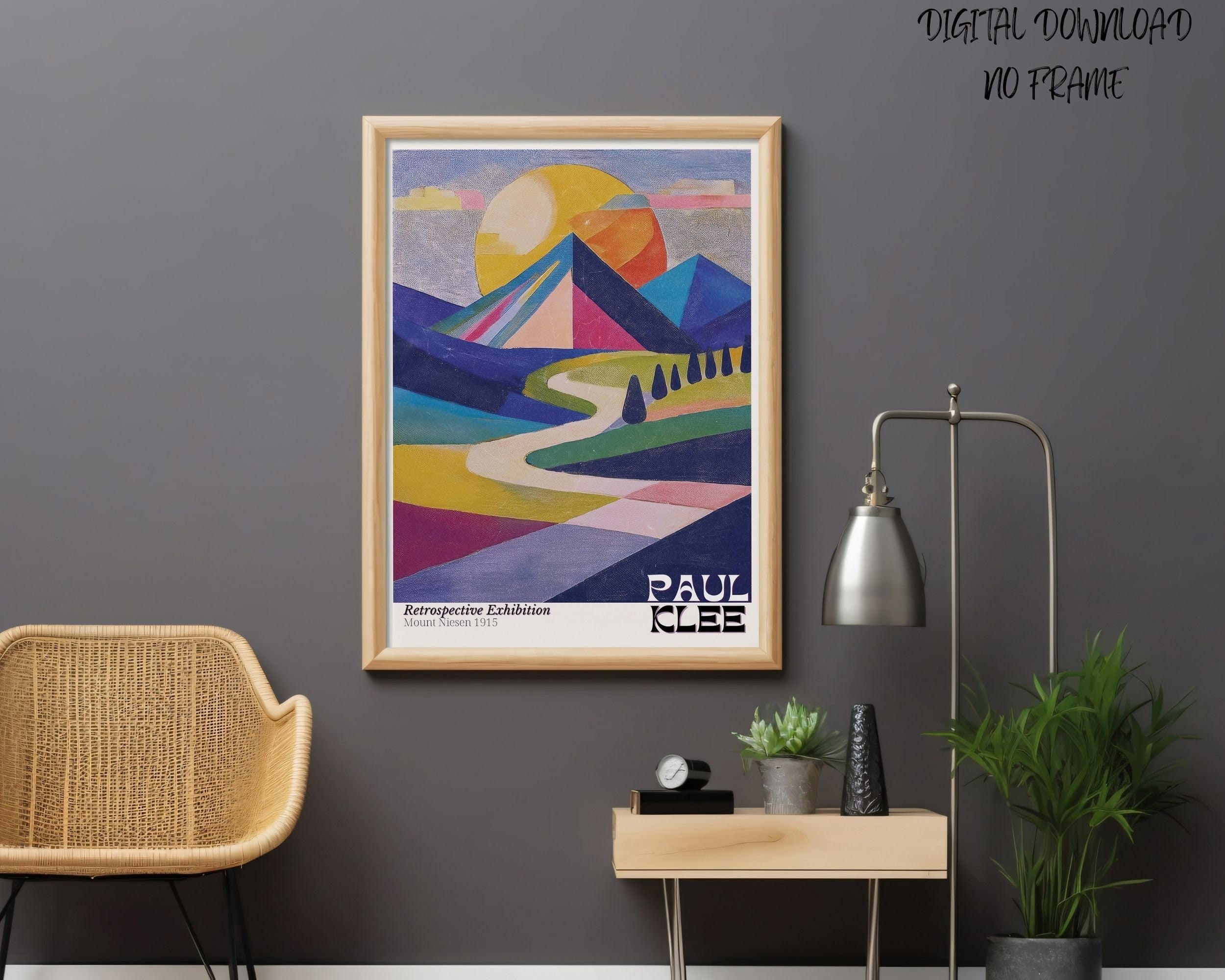 Klee Inspired Abstract Art | Modern Mountain Landscape Poster (Digital Download)
