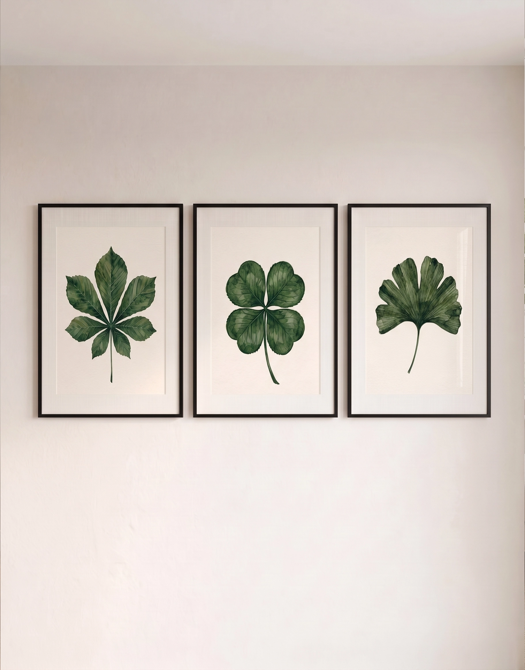 eclectic-four-piece-botanical-art-set-mockup-warm-interior