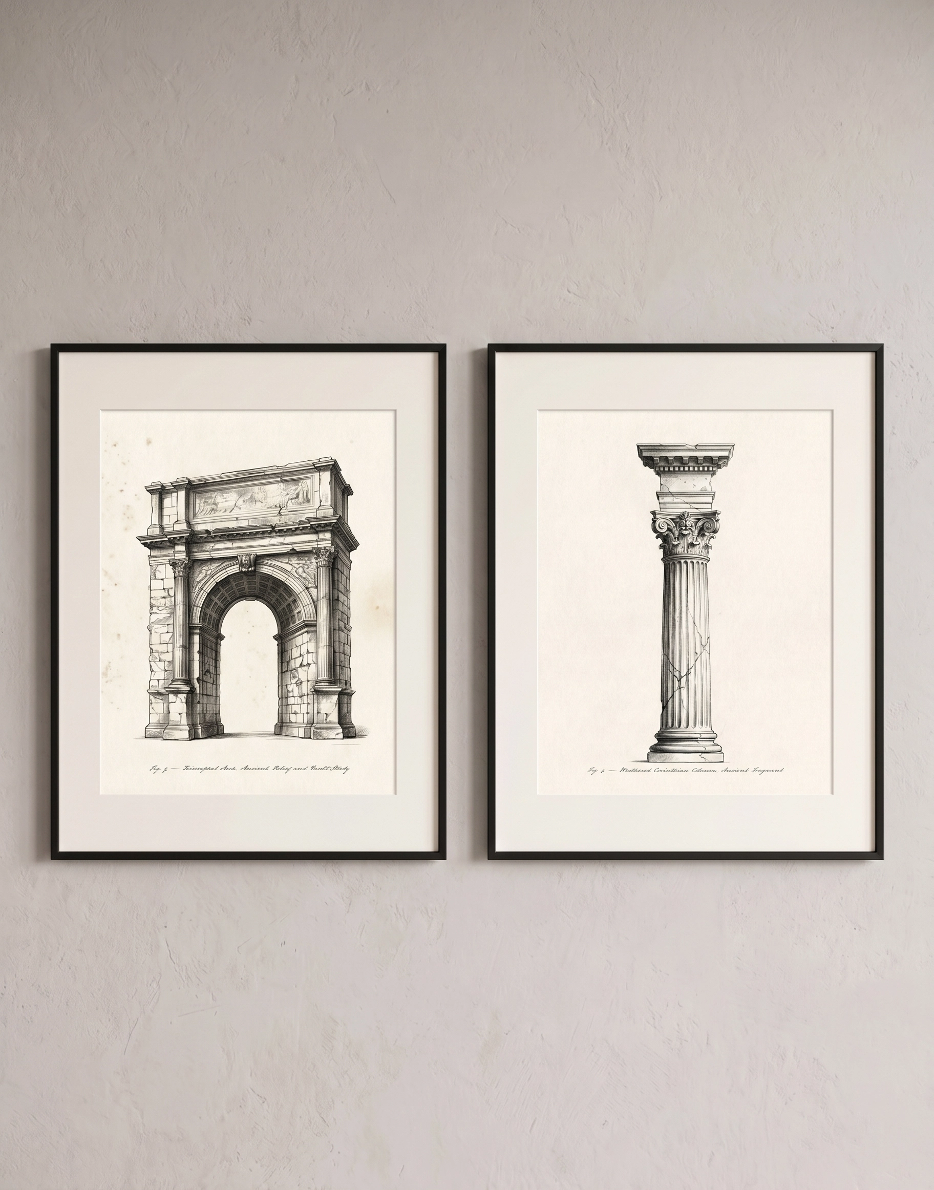 set-of-2-roman-architecture-sketches-mockup
